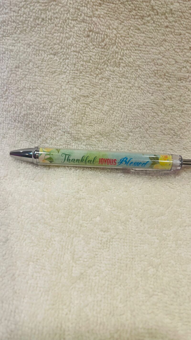 Green "Thankful Joyous Blessed" Pen