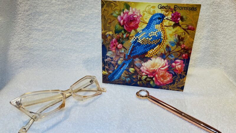 Blue Bird & Flowers Gods Promises Card